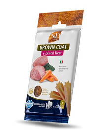 FARMINA N&D Brown Dental Treat Coat Lamb Medium/Maxi 100 g (7 ks) zubní pamlsky pro střední a velké psy