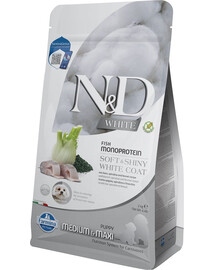 FARMINA N&D White Dog Puppy Medium Maxi Sea Bass, Spirulina, Fennel 2 kg