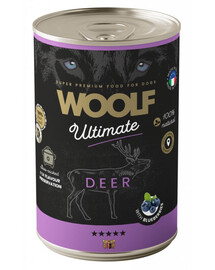 WOOLF Ultimate Adult Dog Deer and Blueberries 400g vlhké krmivo se zvěřinou a lesními plody pro psy