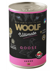WOOLF Ultimate Adult Dog Goose and Raspberries 400g Vlhké krmivo s husou a malinami pro psy