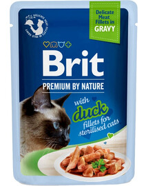 BRIT Premium By Nature Fillets in Gravy for Sterilized cats s kachnou 24x85g