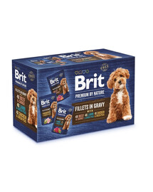 BRIT Premium by Nature Dog Fillets in Gravy Multipack 12x85g mokré krmivo v omáčce pro dospělé psy