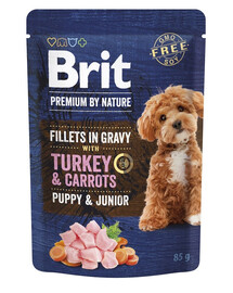BRIT Premium By Nature Puppy Junior Fillets in Gravy s krůtou a mrkví 24x85g