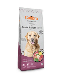CALIBRA Dog Premium Senior Light All Breeds Beef 12kg Monoproteinové krmivo s hovězím masem pro starší nebo obézní psy