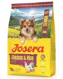 JOSERA Mini Senior Chicken and Rice 3kg bezlepkové krmivo pro starší psy malých plemen