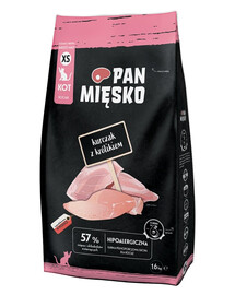 PAN MIĘSKO Kuře s králíkem pro koťata křupavé XS 1,6 kg