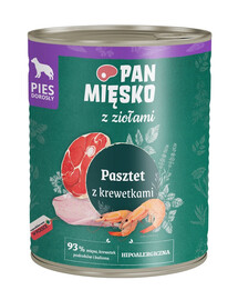 PAN MIĘSKO s bylinkami Krevety paštika pro psy 800 g