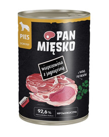 PAN MIĘSKO Mokré krmivo pro psy s vepřovým a jehněčím masem 400 g