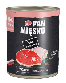 PAN MIĘSKO Mokré krmivo pro štěňata s krůtou a hovězím masem 800 g