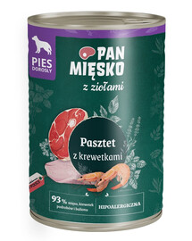 PAN MIĘSKO s bylinkami Krevety paštika pro psy 400 g
