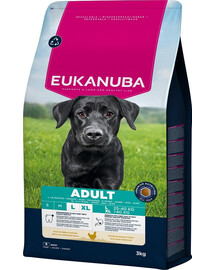 EUKANUBA Adult Large Breeds Chicken 3 kg suché krmivo pro psy velkých plemen s vysokým obsahem čerstvého kuřecího masa