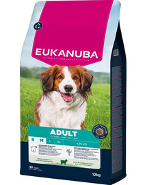 EUKANUBA Adult Small Medium Breeds Lamb Rice 12 kg suché krmivo pro malé a střední psy, bohaté na jehněčí maso a rýži