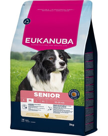 EUKANUBA Senior Medium Breeds Chicken 3 kg suché krmivo pro starší psy středních plemen bohaté na čerstvé kuře