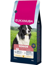 EUKANUBA Senior Medium Breeds Chicken 15 kg suché krmivo pro starší psy středních plemen bohaté na čerstvé kuře
