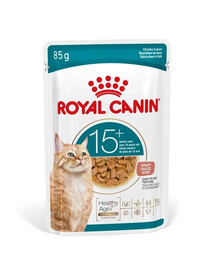 ROYAL CANIN Ageing 15+ Gravy 12x85 g kousky v omáčce pro starší kočky nad 15 let