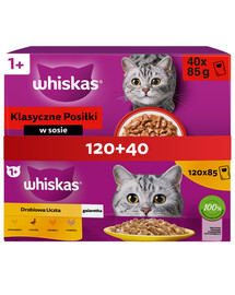 WHISKAS mokra karma dla kota z drobiem w galaretce 120 x 85 g 120+40 GRATIS