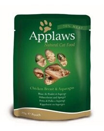 Applaws Natural Cat Food Chicken Breast & Asparagus 70g - vlhké krmivo pro kočky s kuřecím masem a chřestem 70g