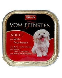 Anemonda Vom Feinsten mit Geflugel + Kalb 150g - Mokré krmivo pro psy s hovězím masem a krůtím srdcem 150g