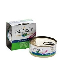 Schesir Pollo Con Aloe 150g - vlhké krmivo pro štěňata kuře s aloe vera 150g