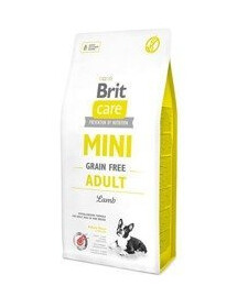 Brit Care Mini Grain-Free Adult Lamb hypoalergenní bezobilné granule pro dospělé psy miniaturních plemen s jehněčím masem 2 kg