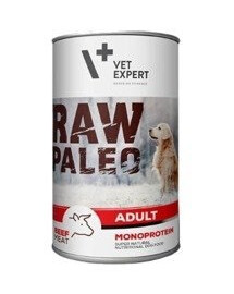 Vet Expert Raw Paleo Dog Adult Beef konzerva pro psy hovězí 400 g