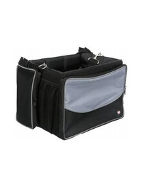 Nosič na přední kolo, černý/šedý, 41 × 26 × 26 cm - pro přepravu psa nebo kočky