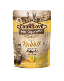 CARNILOVE Rabbit&Marigold 85g - Králičí vlhké krmivo pro kočky s měsíčkem 85g