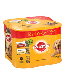 PEDIGREE Adult 3 + 1 konzerva 4 x 400 g pro dospělé psy