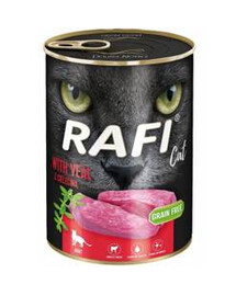 Rafi telecí maso pro dospělé kočky 400g