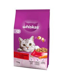 WHISKAS Dry Beef granule pro dospělé kočky 1,4 kg