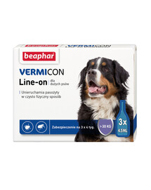 BEAPHAR Vermicon Line-On Dog L Kapky proti blechám a klíšťatům pro velké psy 3x4,5 ml