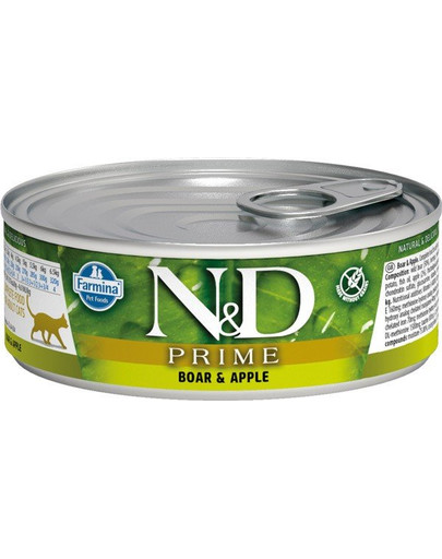 N&D Cat PRIME Adult Boar & Apple 80g