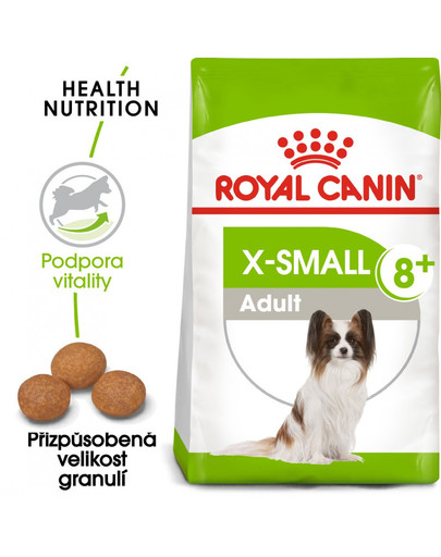 ROYAL CANIN X-Small Adult 8+ 500g  granule pro stárnoucí trpasličí psy
