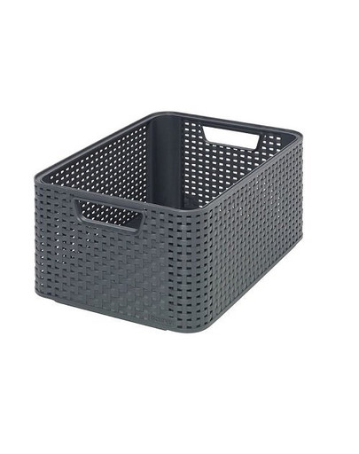 CURVER Úložný box RATTAN Style2 M tmavě šedý