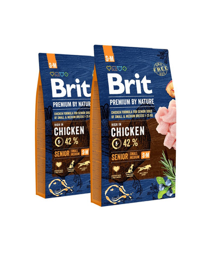 BRIT Premium By Nature Senior Small Medium S+M 2 x 8 kg