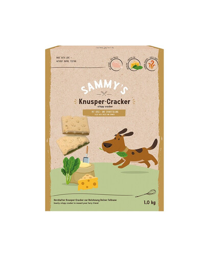 BOSCH SAMMY’S Psí pamlsky, krekry 1 kg sýr a špenát