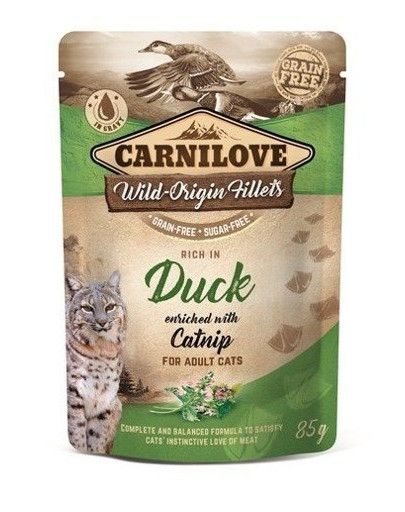 CARNILOVE Cat Pouch Duck Enriched & Catnip 24 x 85g