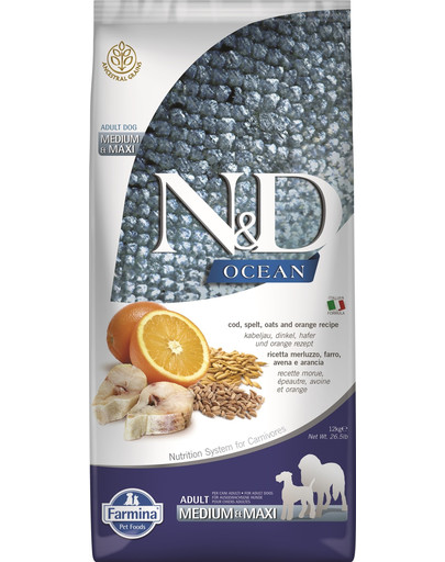 N&D Low Grain Ocean Adult M/L Codfish & Orange 2,5 kg
