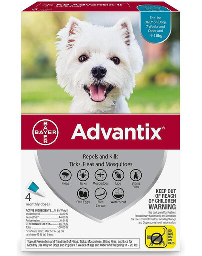 BAYER ADVANTIX Spot on pro psy od 4kg do 10kg 4x1ml