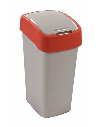 CURVER odpadkový koš, FLIP BIN, stříbrný/červený, 50l