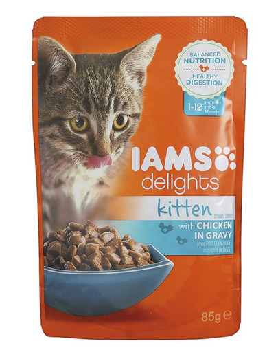 IAMS Cat Kitten Kuře v omáčce 85 g