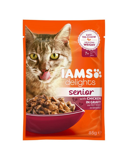 IAMS Cat Senior Všechna plemena Kuře v omáčce 85 g
