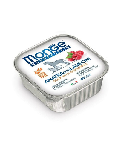 MONGE Fruit Dog Monoprotein vanička 150g