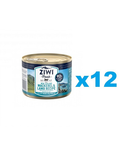 ZIWIPEAK Cat jehněčí a makrela 12 x 185 g