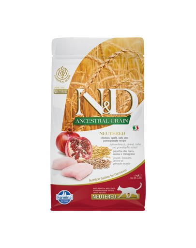 N&D Low Grain CAT Neutered Chicken & Pomegranate 1,5kg