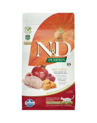 N&D GrainFree Pumpkin Neutered Quail & Pomegranate 1,5kg