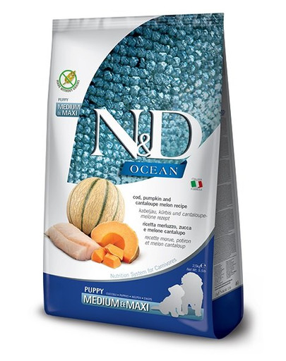 N&D OCEAN DOG Puppy M/L Codfish & Pumpkin & Melon 12 kg