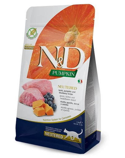 N&D Pumpkin CAT Neutered Lamb & Blueberry 5 kg