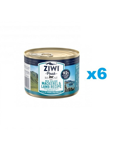 ZIWIPEAK Cat jehněčí a makrela 6x185 g