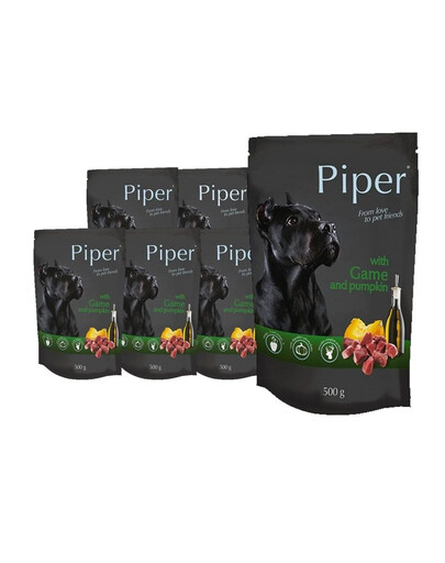 DOLINA NOTECI PIPER se zvěřinou a dýní, konzerva pro dospělé psy 10x500 g